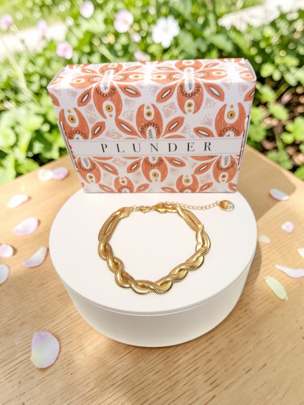 Plunder Gold-Tone Braided Wave Bracelet